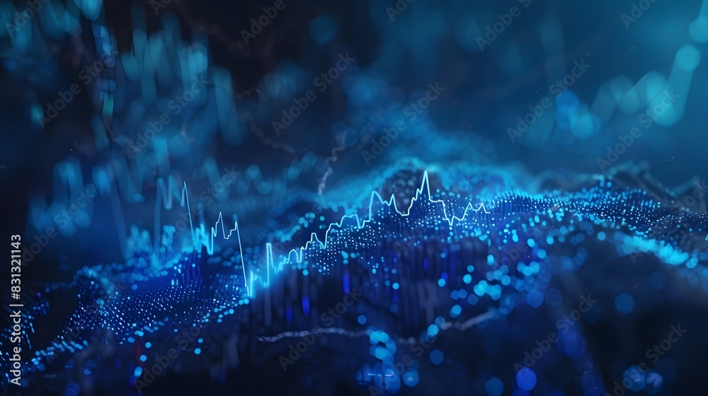 Fototapeta premium Glowing Digital Waves of Futuristic Energy and Technology