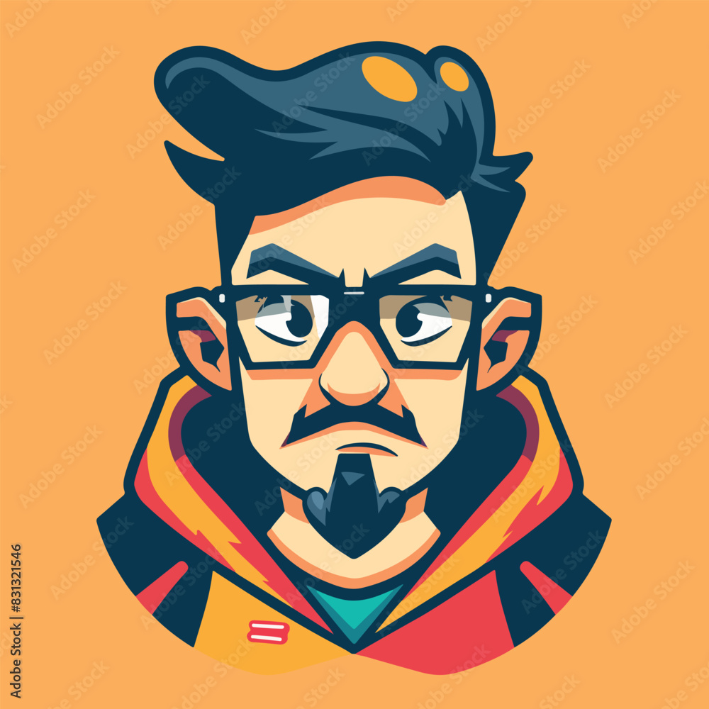 Geek man cartoon vector illustration Geek man cartoon vector illustration
