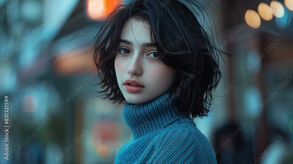 young beautiful woman with short hair young beautiful woman with short hair