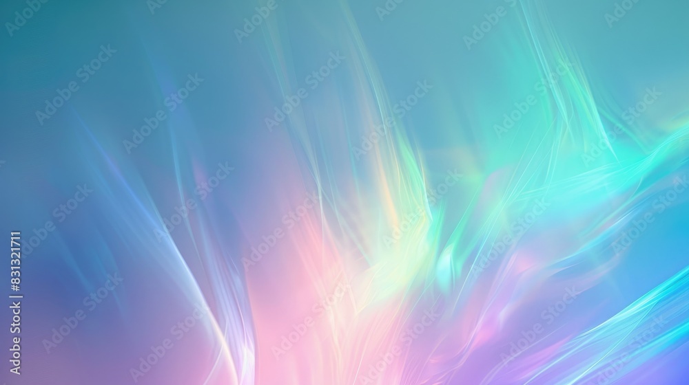 Holographic abstract background featuring a smooth gradient of blue, purple, and green pastel colors, creating a dreamy and blurred visual Holographic abstract background featuring a smooth gradient of blue, purple, and green pastel colors, creating a dreamy and blurred visual