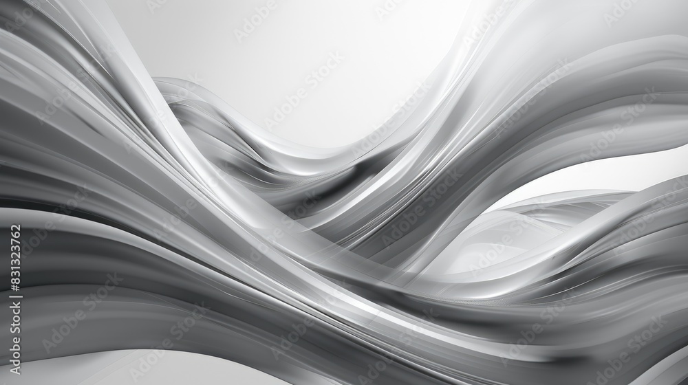 Obraz premium Gray wave pattern background with soft curves and subtle gradients, ideal for a sleek and sophisticated wallpaper