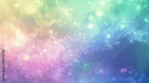 Gradient background with soft pastel tones of blue, purple, and green, blending into a holographic, abstract blur