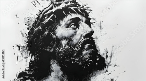 Jesus Christ Savior Messiah Son of God  illustration silhouette  religious icon  clipart