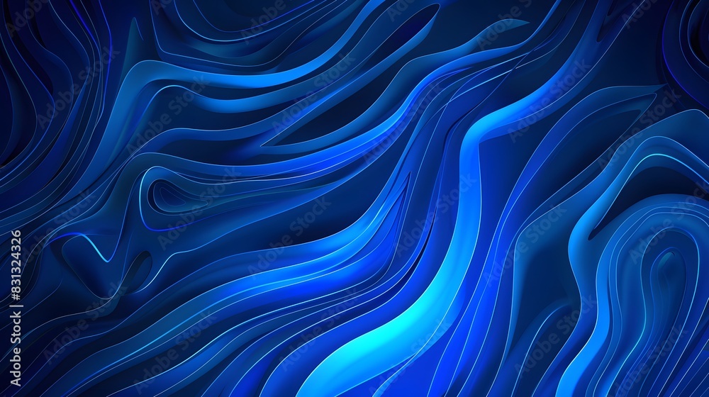 Abstract Blue Background with Glowing Lines and Waves Abstract Blue Background with Glowing Lines and Waves
