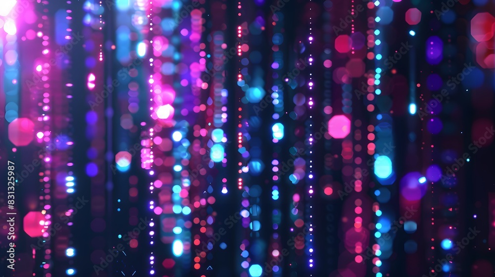 Fototapeta premium Abstract Neon Lights and Bokeh Digital Background