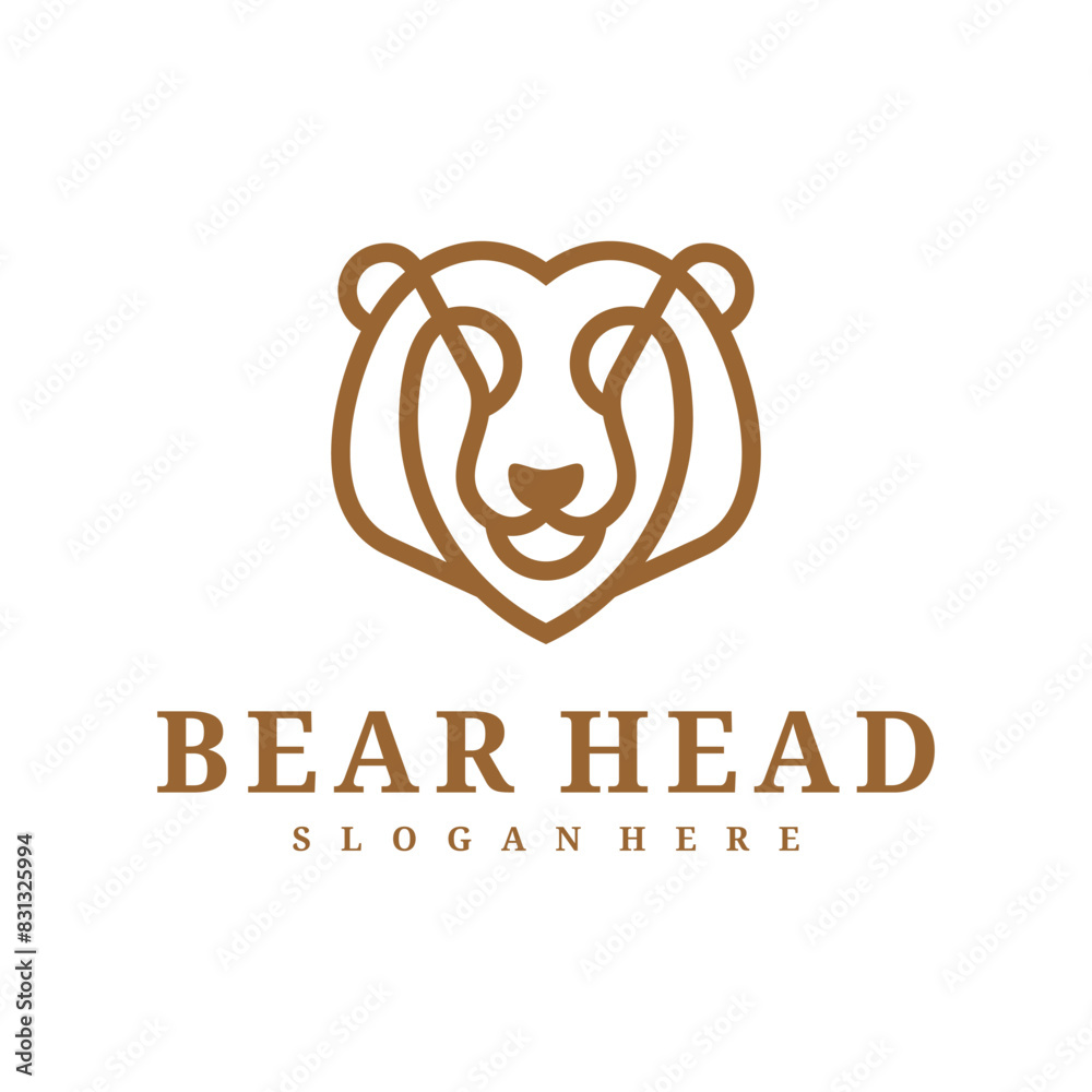 Bear logo vector template, Creative Bear head logo design concepts