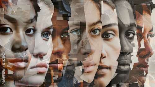 A collage of young people faces from different backgrounds, merging together to form a single, unified portrait