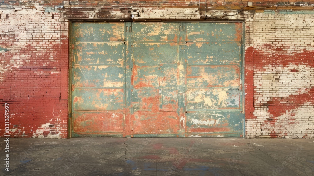 The old building has a painted and varnished brick wall ideal for a backdrop The old building has a painted and varnished brick wall ideal for a backdrop