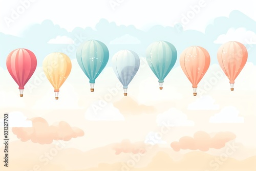 Wallpaper Mural A beautiful sky with pastel-colored hot air balloons floating in the distance. Torontodigital.ca