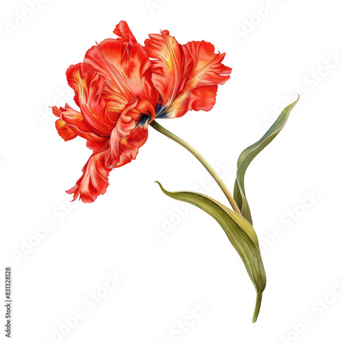 Bouquet of Red , tulip, Poppies, and Dahlia in Spring