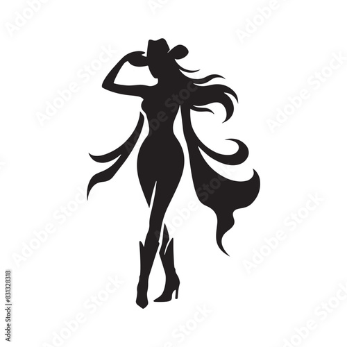 Cowgirl Silhouette Graphic Resource - Minimallest Cowgirl Vector 