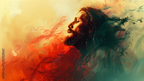 Jesus Christ Savior Messiah Son of God  illustration silhouette  religious icon  clipart