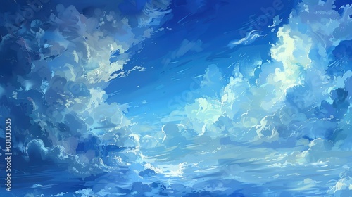 Scenic Sky with Clouds in Stunning Blue Hue