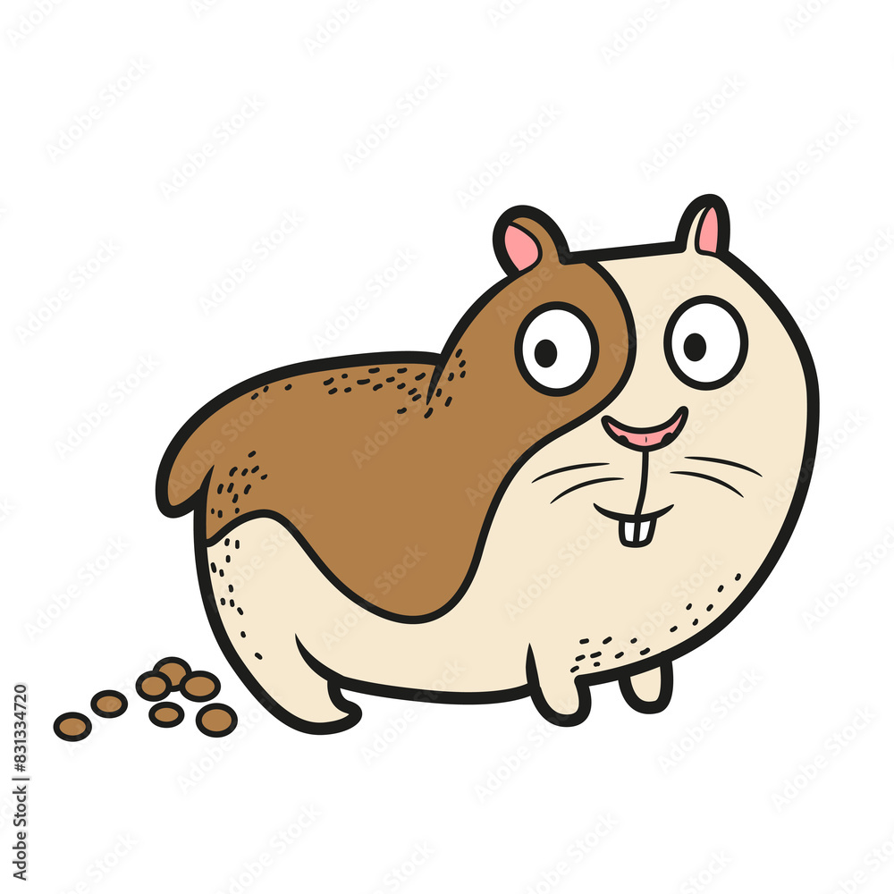 Cute cartoon Guinea pig color variation on white background Cute cartoon Guinea pig color variation on white background