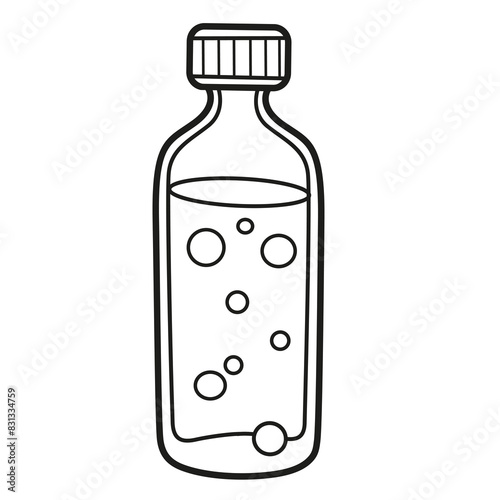 Water bottle outlined isolated on a white background