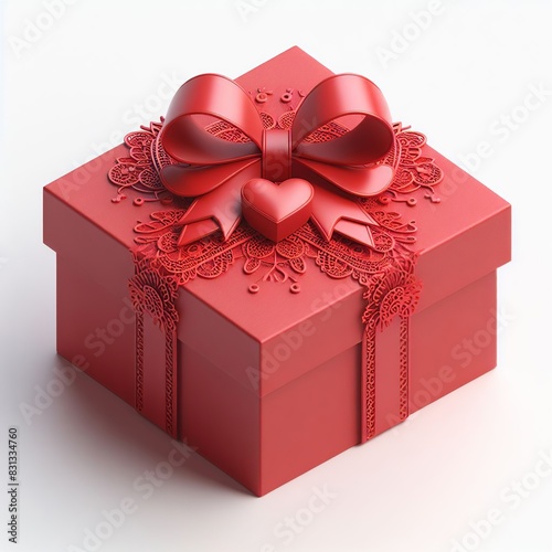 caixa de presente vermelha com laços