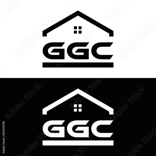 GGC logo. G G C design. White GGC letter. GGC, G G C letter logo design. G G C letter logo design in FIVE, FOUR, THREE, style. letter logo set in one artboard. G G C letter logo vector design. photo