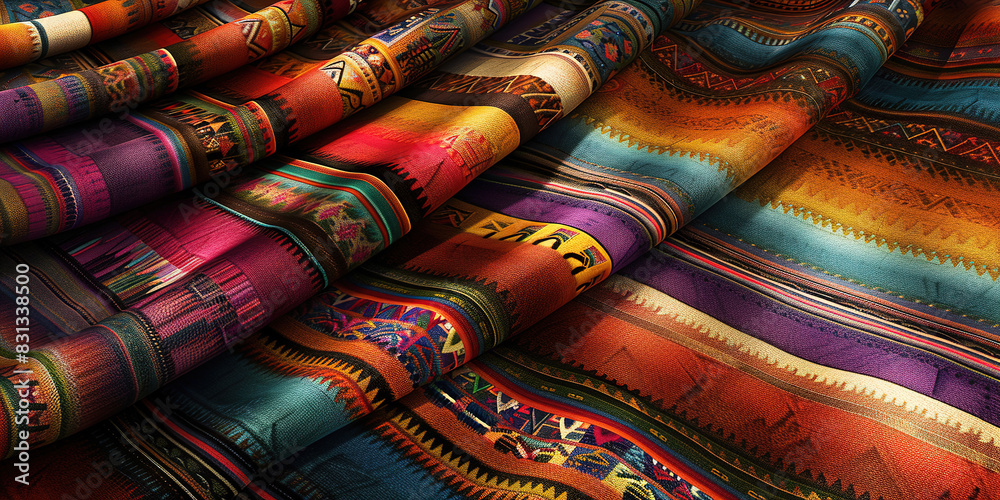 Stack of multicolored fabrics Stack of multicolored fabrics