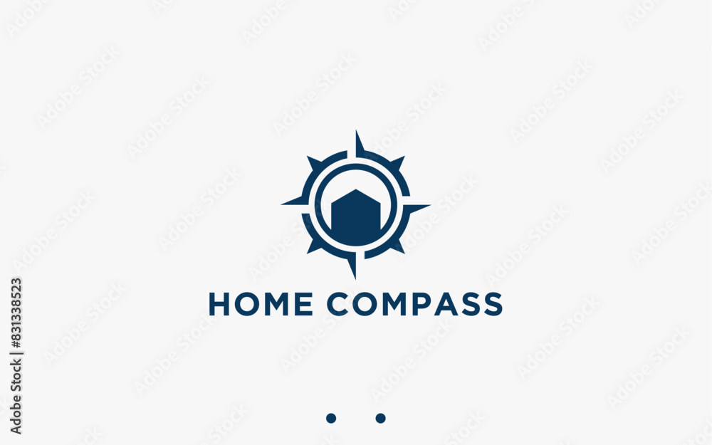 Fototapeta premium home compass logo design vector silhouette illustration