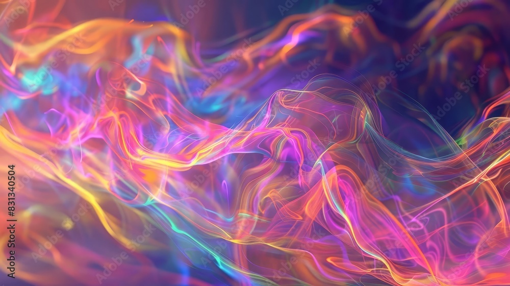 psychedelic fantasy glowing neon rainbow flames surreal digital art