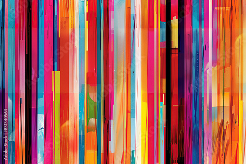 close up horizontal abstract illustration of colourful vertical stripes pattern background