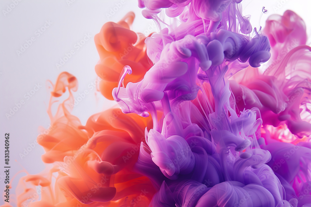 Obraz premium Swirling colored ink in water