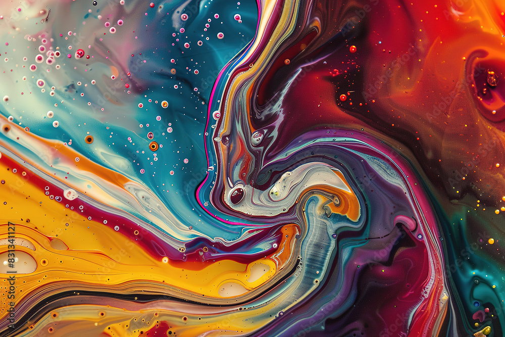 Vibrant abstract painting with various colors and shapes Vibrant abstract painting with various colors and shapes