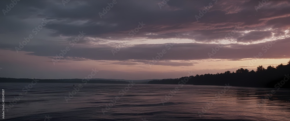 Obraz premium whirlpool at sunset, cloudy, hurricane, rainbow on the horizon. Generative AI, Generative, AI
