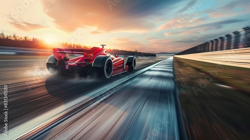 race car speeding on international track thrilling motorsport action photography