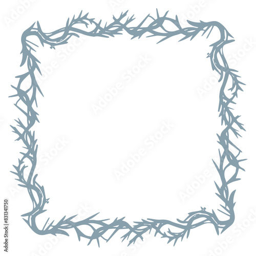 Elegant and realistic frame and hand drawn leaves, design template in line style. Vector background for wedding invitations, greeting cards, social media stories, labels, corporate identities