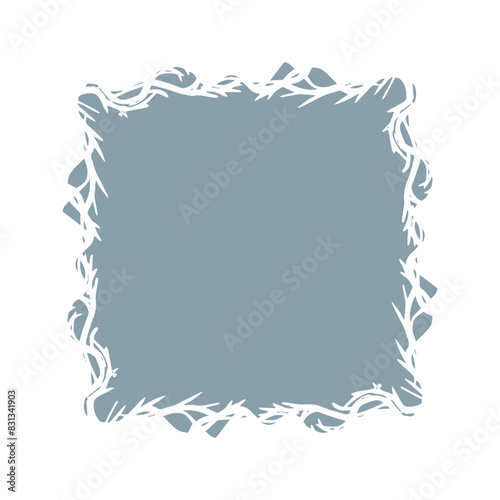 Elegant and realistic frame and hand drawn leaves, design template in line style. Vector background for wedding invitations, greeting cards, social media stories, labels, corporate identities