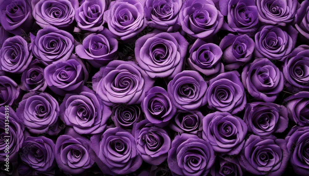 A backdrop adorned with breathtaking purple roses. A backdrop adorned with breathtaking purple roses.
