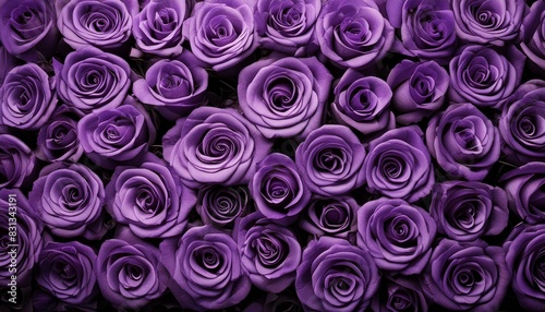 A backdrop adorned with breathtaking purple roses.