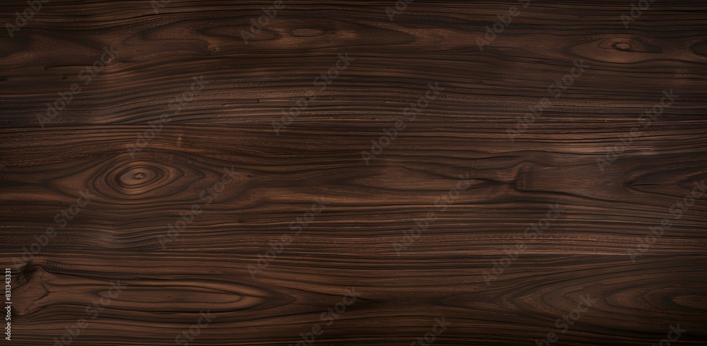 Dark Brown Wood Background with Grain Texture, Top View Dark Brown Wood Background with Grain Texture, Top View