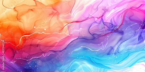 Vibrant Abstract Watercolor Background with Fluid Gradient Colors