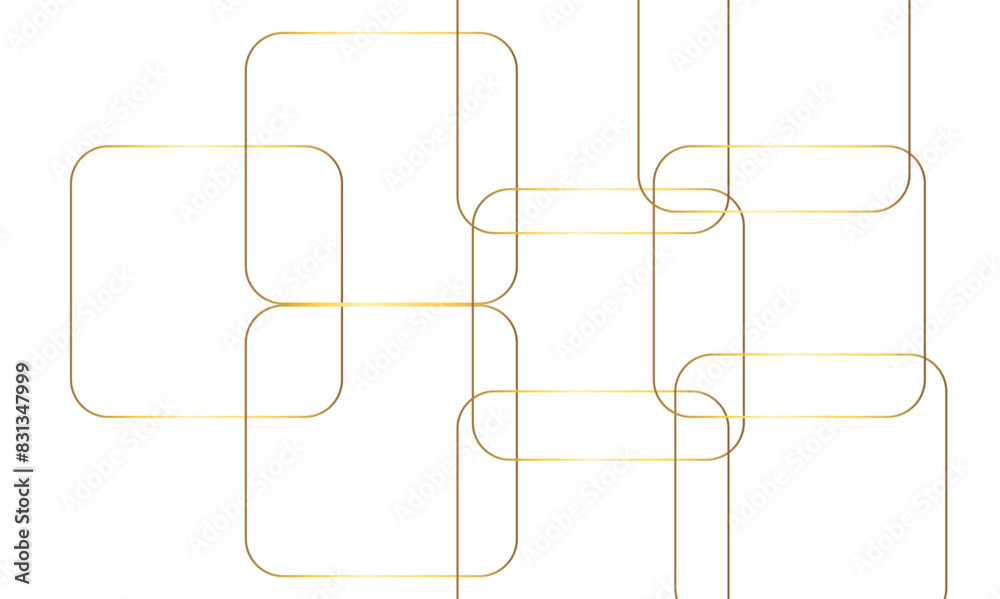 Luxury geometric golden elements of banner, template design. Luxury geometric overlay golden line with copy space. Abstract geometric minimal futuristic element concept. 