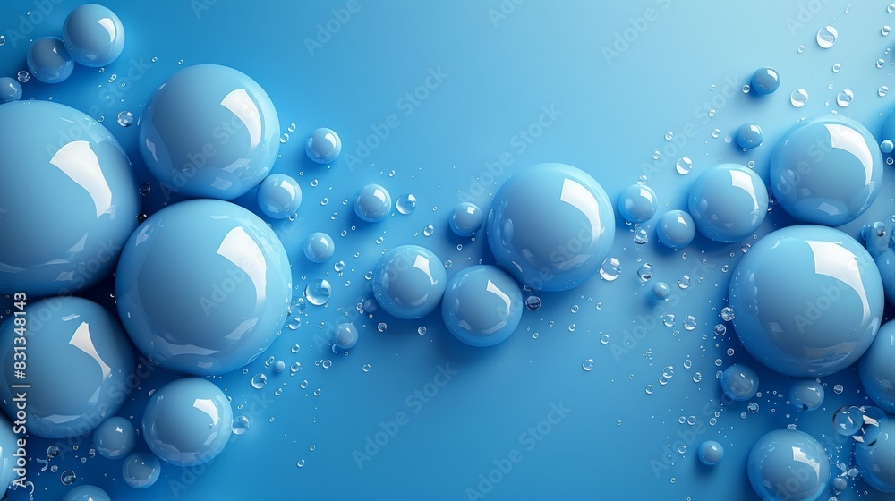 Multiple blue spheres in air 3d Multiple blue spheres in air 3d