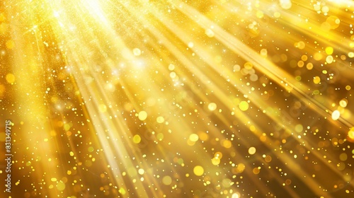 luxurious golden background with radiant light rays and shimmering particles abstract digital wallpaper
