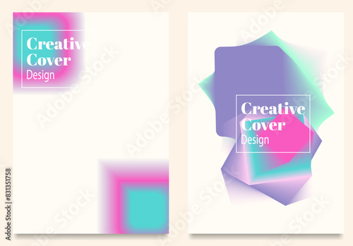 Sleek abstract posters and wall art showcasing colorful geometric forms. Contemporary styling for presentations, home adornment, websites, banners, and covers