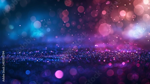 mesmerizing abstract background with vivid blue and purple hues glowing bokeh lights and dark empty space