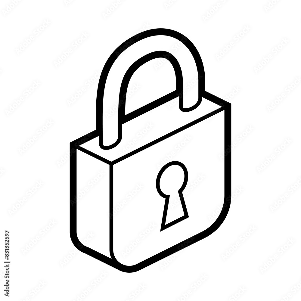 Lock icon in isometry. Image for website, app, logo, UI design. Lock icon in isometry. Image for website, app, logo, UI design.