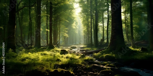 Forests are vital for oxygen carbon capture and bioenergy production in harmony. Concept Forests, Oxygen, Carbon Capture, Bioenergy Production, Harmony