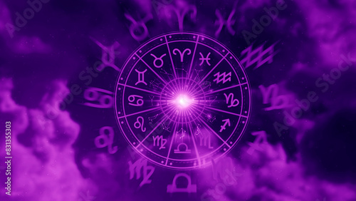 Photos Concept of astrology and horoscope, person inside a zodiac sign wheel, Astrological zodiac signs inside of horoscope circle, Astrology, knowledge of stars in the sky, power of the universe concept