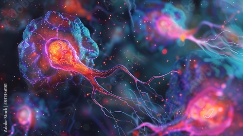  Explore the intricate process of neurogenesis, highlighting the birth of new brain cells. photo