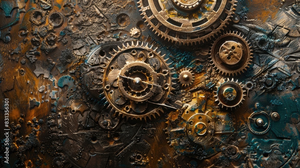 A series of gears turning in harmony, representing the balance of the mind.