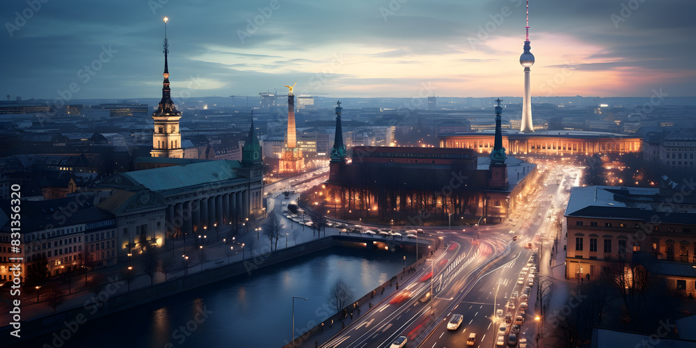 Berlin City night view Berlin City night view