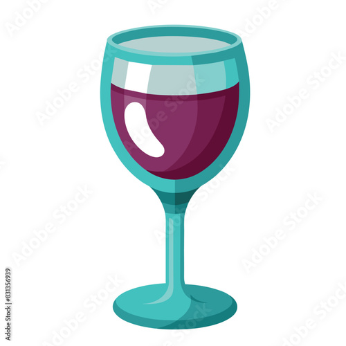 glass goblet with wine isolated on white background