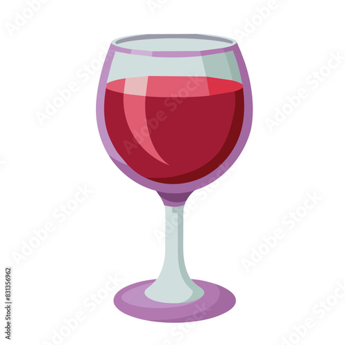glass goblet with wine isolated on white background