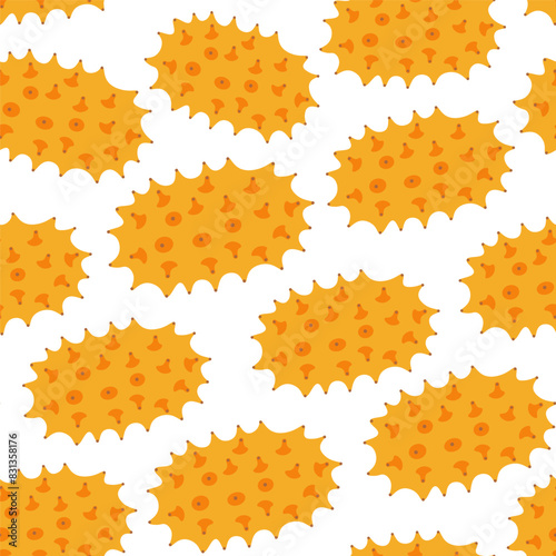 color isolated seamless pattern jelly melon in flat shape style in vector. template for backdrop textile wallpaper wrapping background print decor design