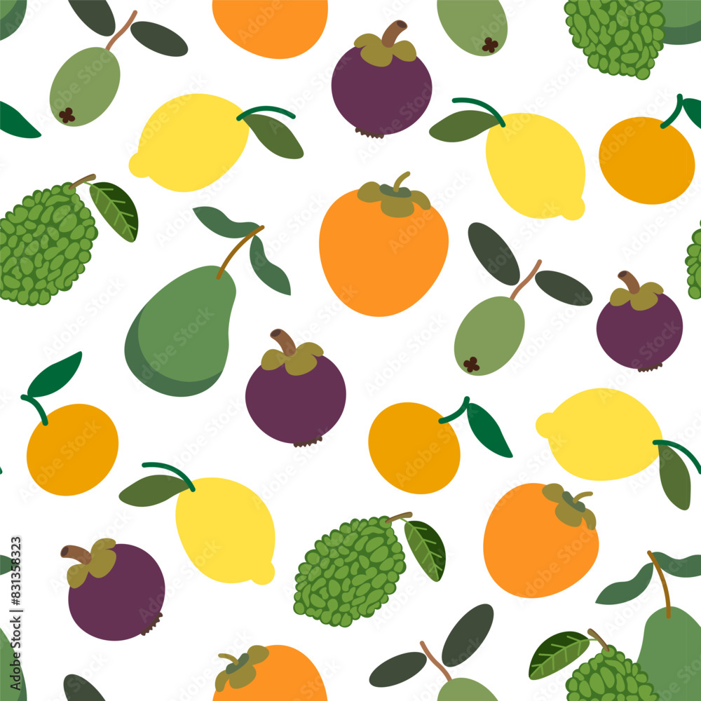 color isolated seamless pattern fruits and berries in flat shape style in vector. template for backdrop textile wallpaper wrapping background print decor design color isolated seamless pattern fruits and berries in flat shape style in vector. template for backdrop textile wallpaper wrapping background print decor design
